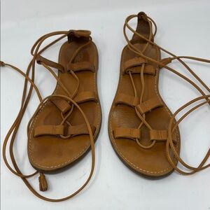 MADEWELL BOARDWALK LACE UP LEATHER GLADIATOR SANDALS SIZE‎ 9 1/M
